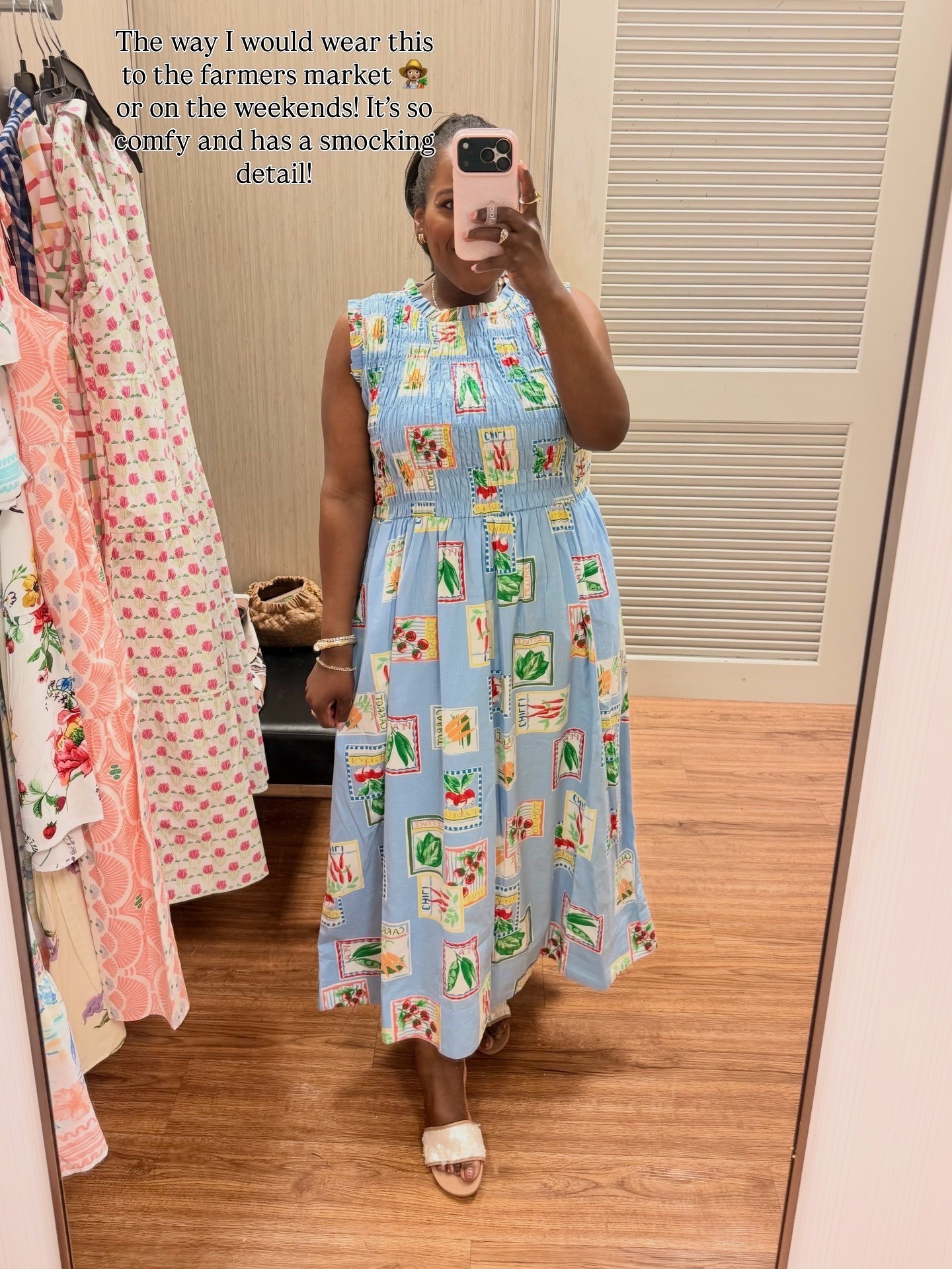 The cutest vegetable and fruit print dress from @Belk that’s perfect for the weekends or heading to the farmers market 👩🏽‍🌾 I’m wearing a size large. 

#LTKootd #LTKSaleAlert #LTKgrwm