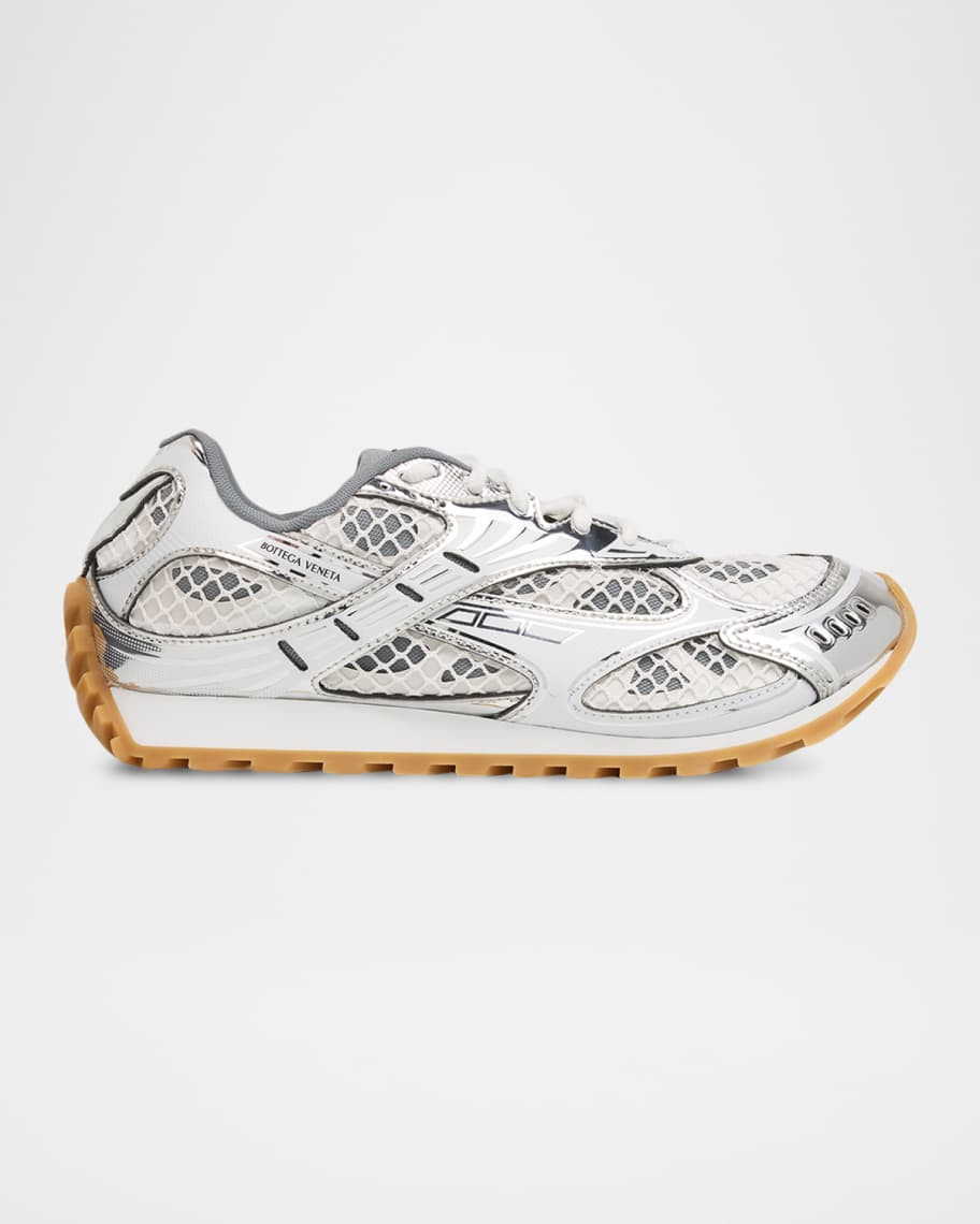 Bottega Veneta Orbit Metallic Net Runner Sneakers | Neiman Marcus