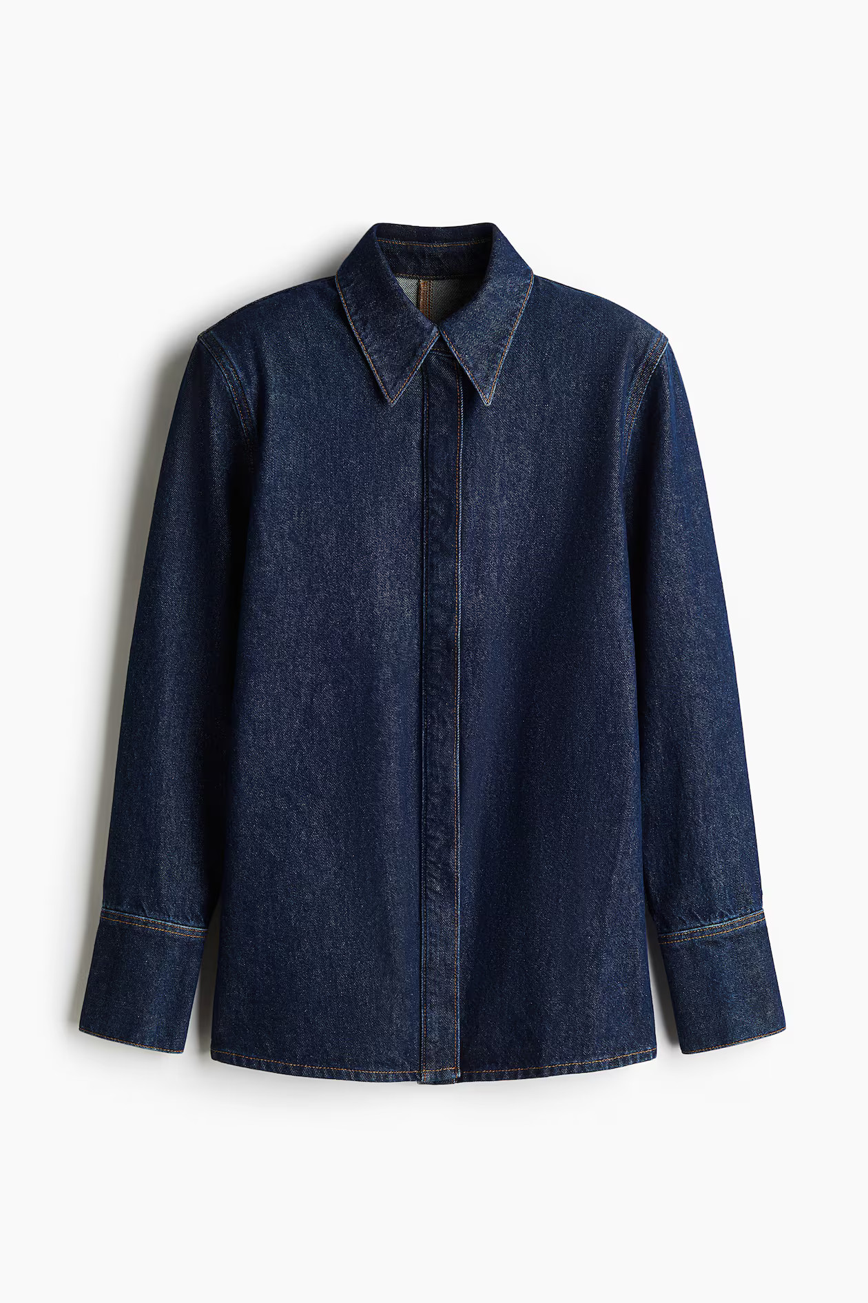 Shoulder-pad denim shirt | H&M (UK, MY, IN, SG, PH, TW, HK)