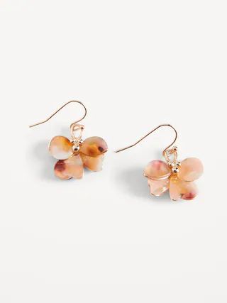 Real Gold-Plated Floral Drop Earrings for Women | Old Navy (US)