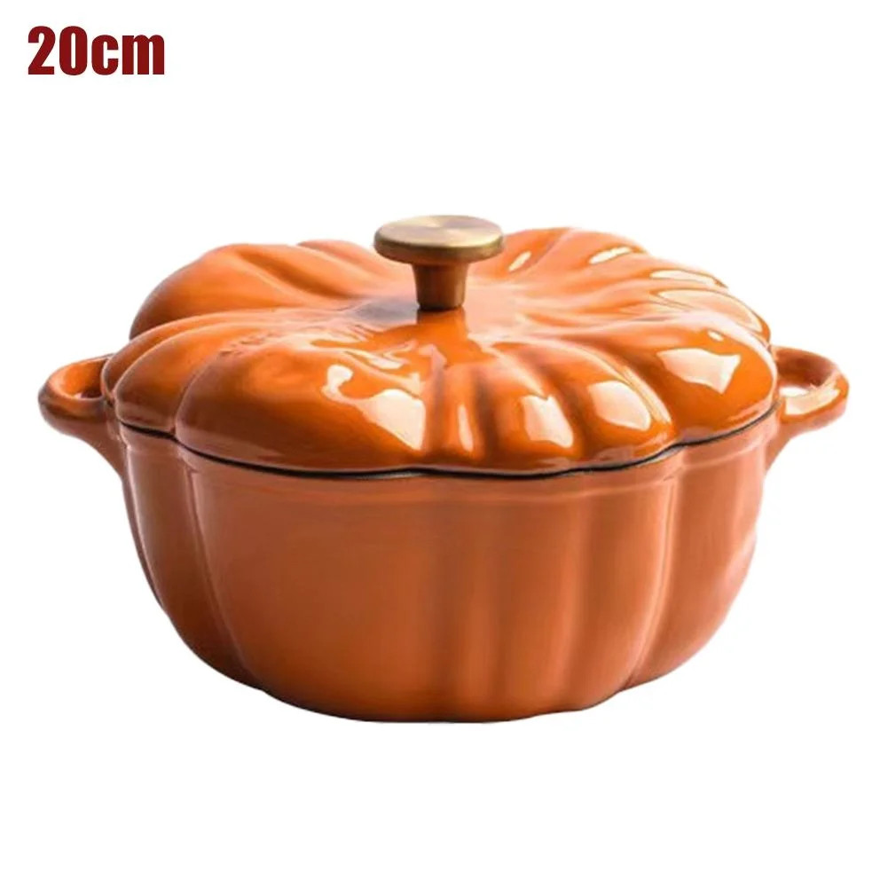 Pumpkin Cast Iron Dutch Oven,Enameled Cast Iron Pumpkin-Shaped Pot With Lid,Double Handle,For Ste... | Walmart (US)