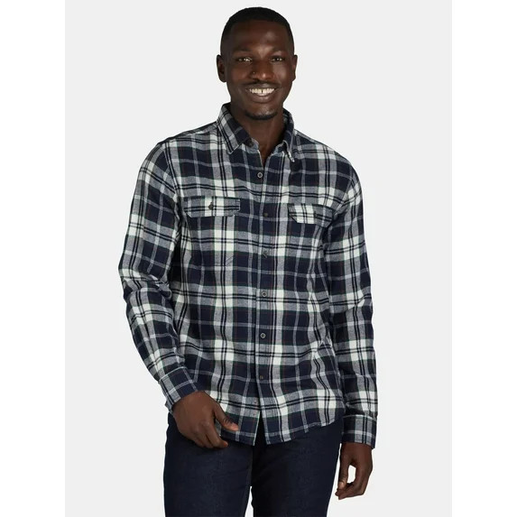 George Men's and Big Men's Flannel Shirt with Long Sleeves, Sizes XS-3XLT | Walmart (US)