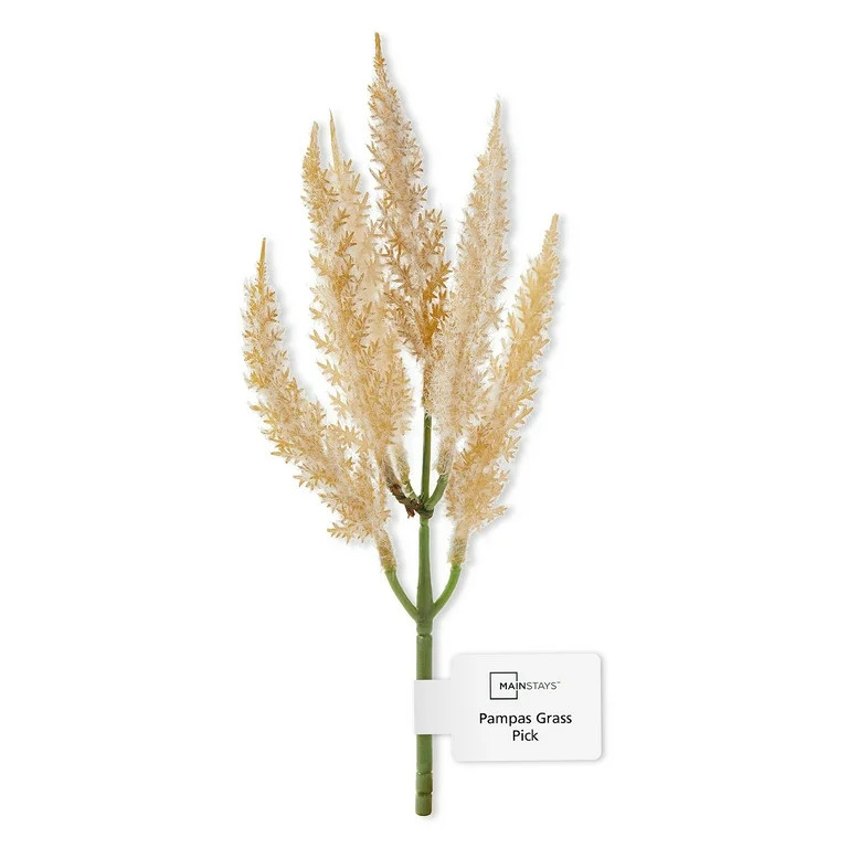 Mainstays Artificial Pampas Grass Pick 2.5 inch x 8.25 inch Tan | Walmart (US)