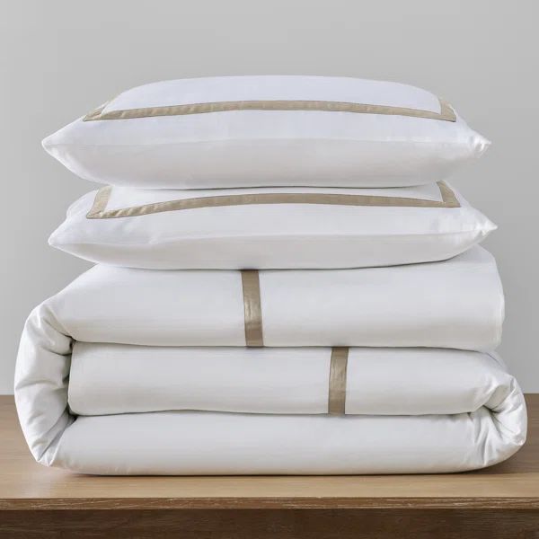 Danfield Cotton Sateen Hotel Stripe Duvet Cover Set | Wayfair North America