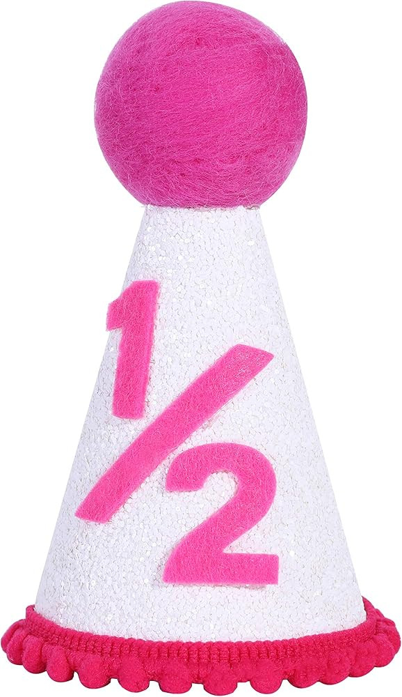 Half Birthday Hat for Baby Party - Pink 1/2 Birthday Hat,1/2 Birthday Crown,Best 6 Month Birthday... | Amazon (US)