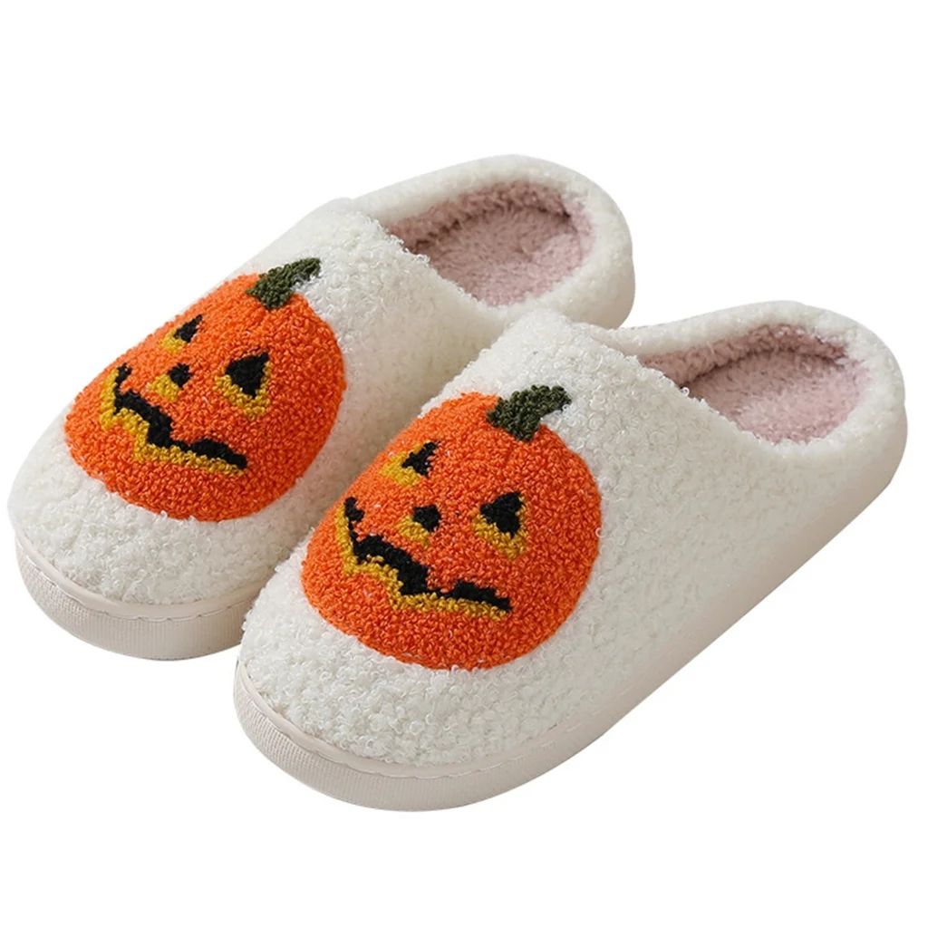 Apooke Halloween Pumpkin Slippers, Cute Halloween Slippers for Women, Non-slip Plush - Walmart.co... | Walmart (US)