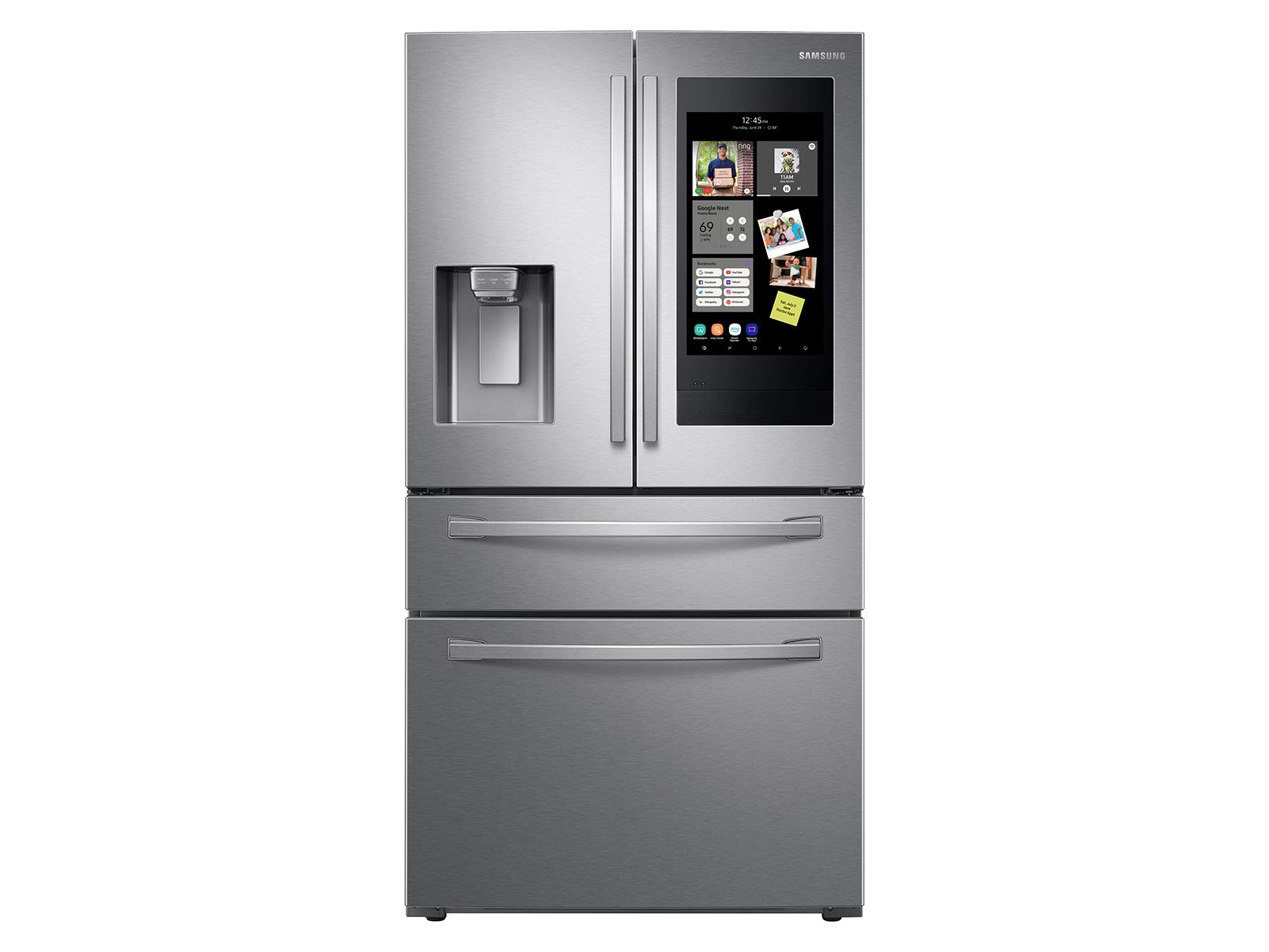 22 cu. ft. 4-Door French Door, Counter Depth Refrigerator with 21.5” Touch Screen Family Hub™... | Samsung