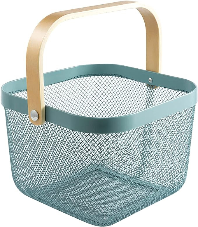Metal Mesh Steel Basket, Storage Organizer Basket Multi-functional Hanging Kitchen Baskets Fruit ... | Amazon (US)