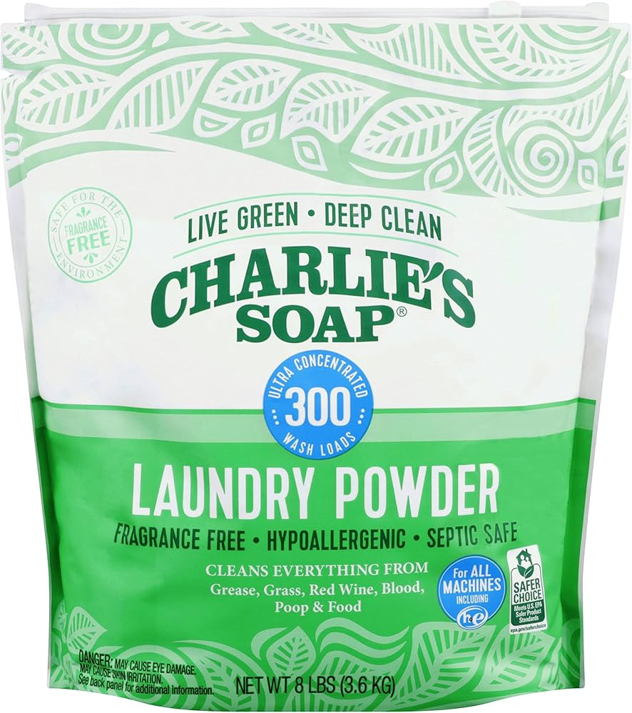 Charlie's Soap - Natural Laundry Detergent Powder (300 Load) - Hypoallergenic Laundry Detergent f... | Amazon (US)