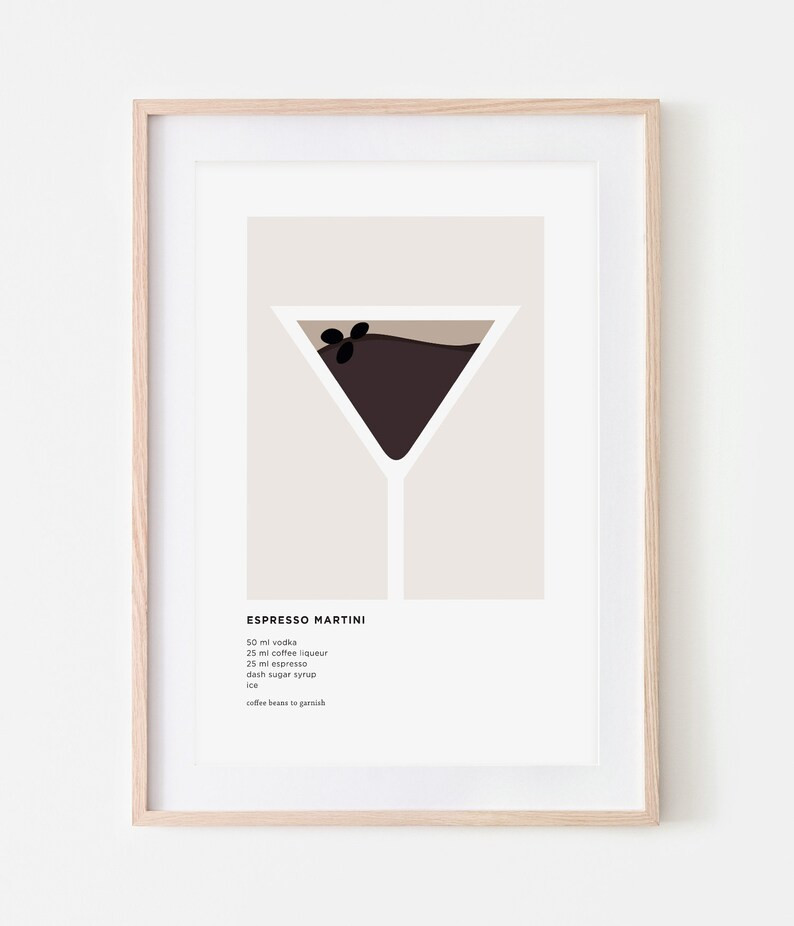 Espresso Martini Print Kitchen Print Cocktail Print - Etsy | Etsy (US)