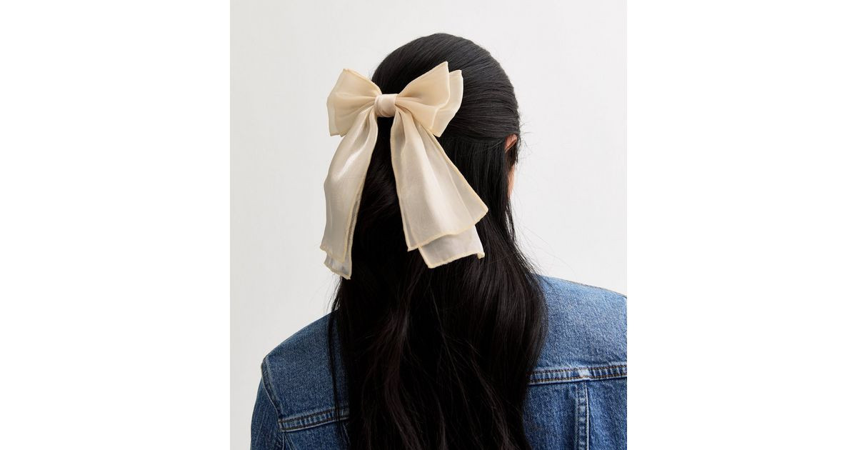 Cream Mesh Bow Hair Slide | New Look | New Look (UK)