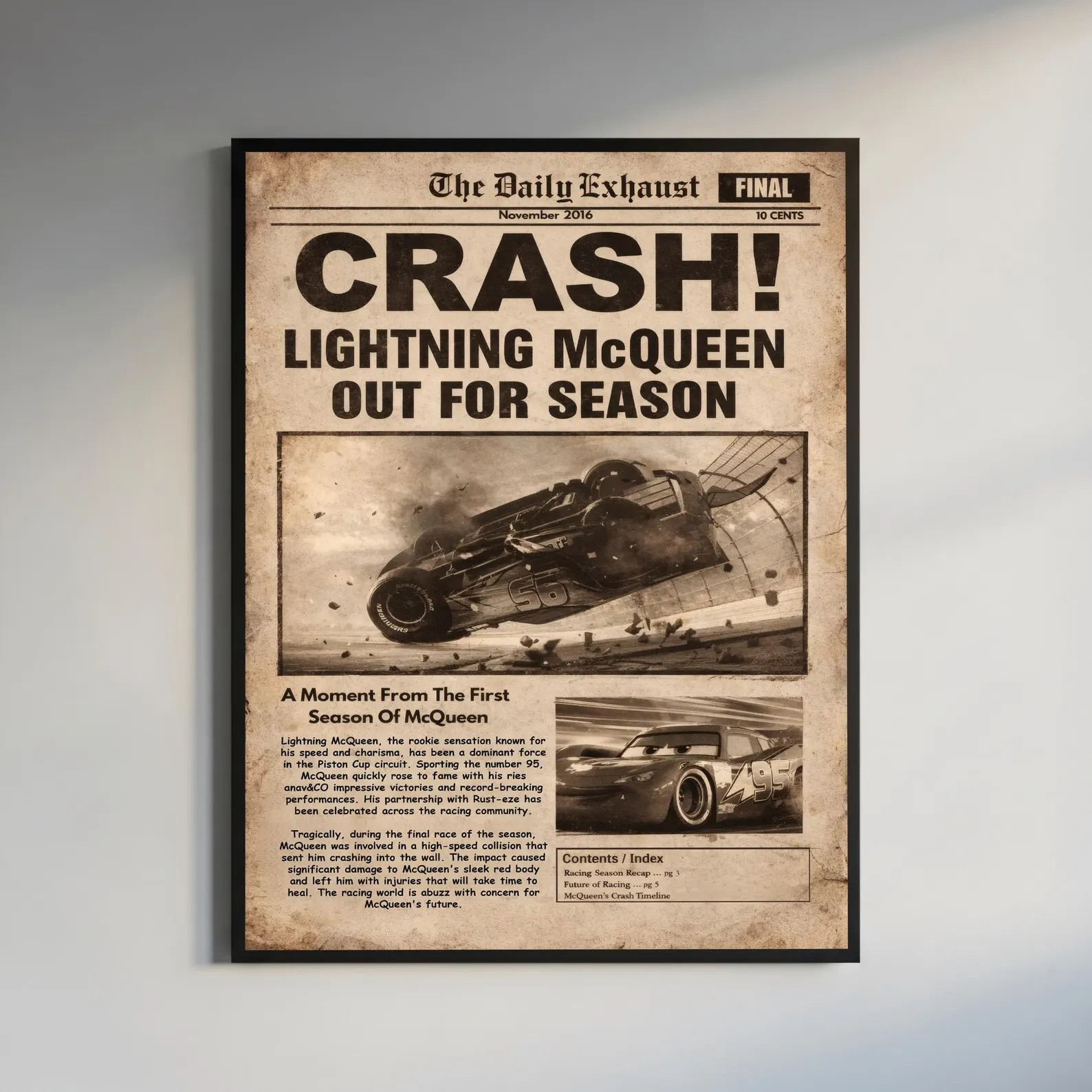Lightning McQueen Poster, Cars Movie Wall Art Print, Digital Download | Etsy (Global)