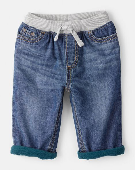 Baby Boy Lined Medium Wash Straight Jeans | Carter's Inc