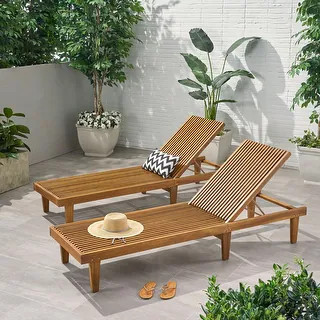 Nadine Outdoor Chaise Lounges (Set of 2) by Christopher Knight Home - Bed Bath & Beyond - 2759420... | Bed Bath & Beyond