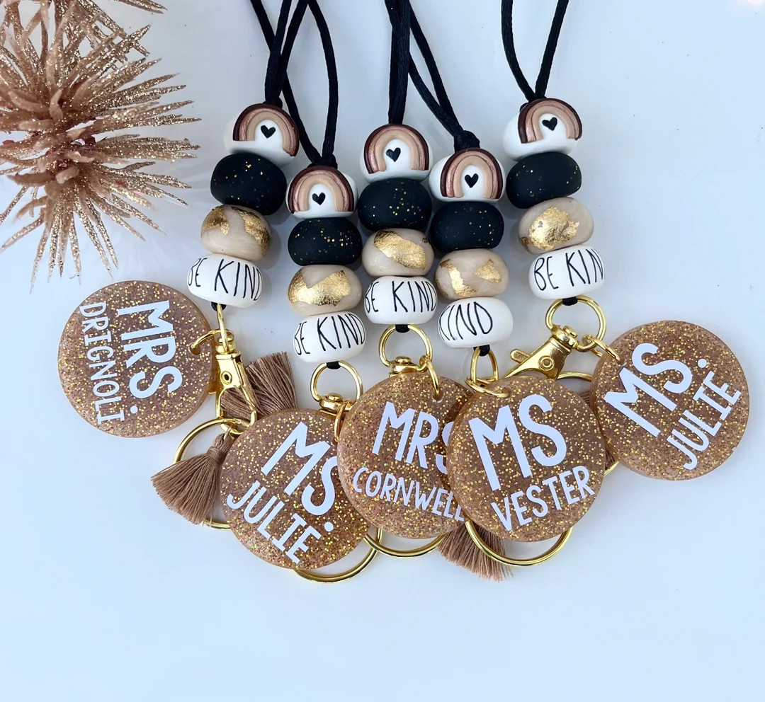 Teacher Lanyard Teacher Gift Boho Rainbow Teacher - Etsy | Etsy (US)