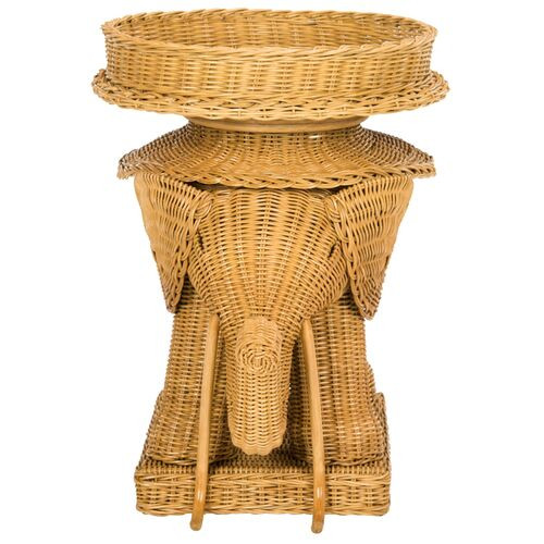 Milo Elpehant Rattan Side Table, Natural | One Kings Lane