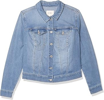 Jessica Simpson Womens Juniors Pixie Light Wash Front Pocket Denim Jacket | Amazon (US)