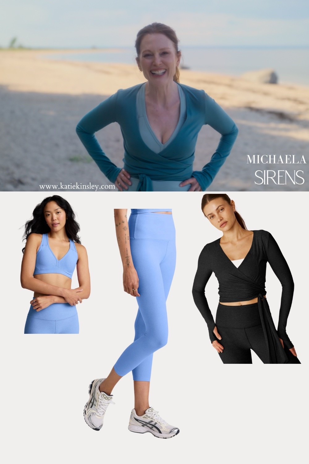 Netflix Sirens: Michaela’s blue activewear wrap top, bra and leggings

#LTKActive