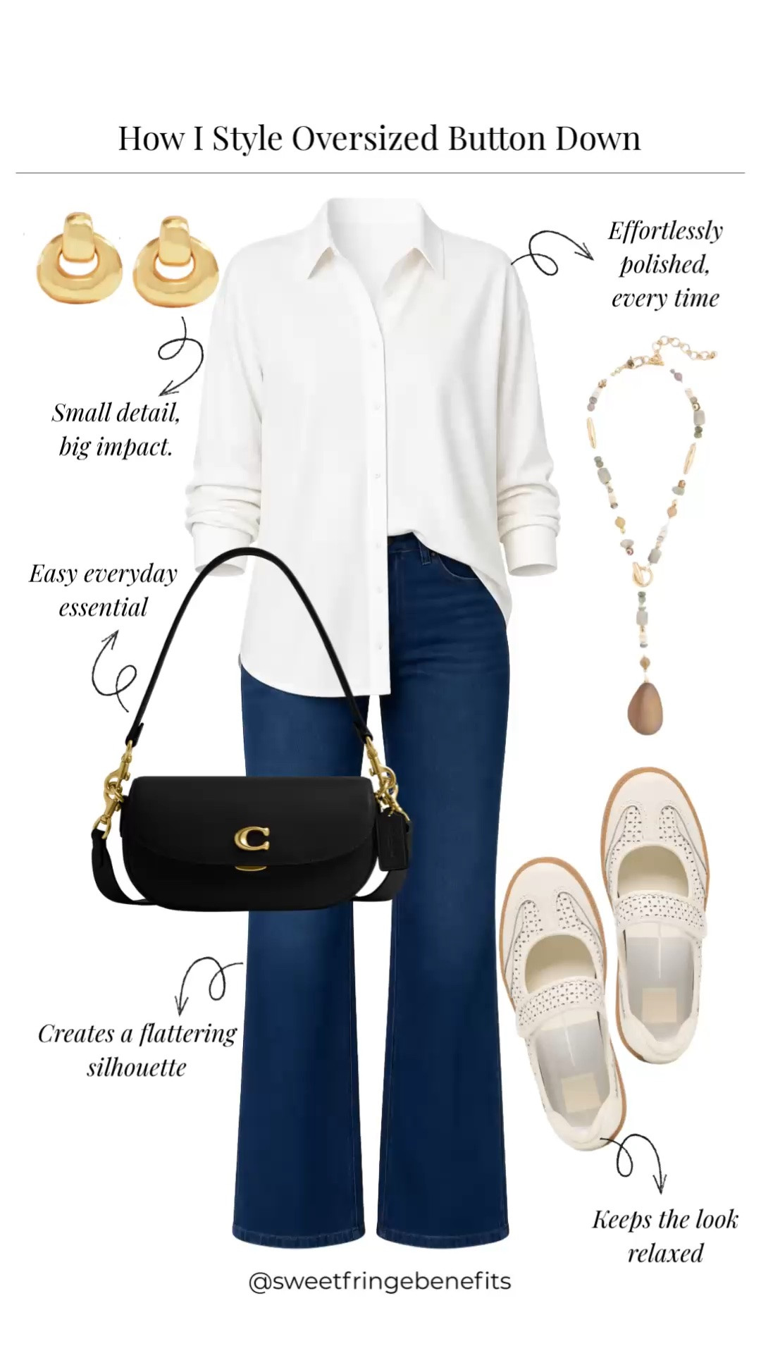 An oversized white button-down is one of those wardrobe essentials you’ll reach for again and again. Paired with dark wide-leg denim and comfortable white sneakers, it creates an effortlessly polished everyday look.

💡 LTK MADE EASY
❤️ Heart = Support my posts!
🔖 Save = Get sale & restock alerts
📋 Lists = Keep favorites organized
📲 Share = Send lists and products to a friend. Hello, Christmas List!
💬 Comment = Ask me anything about what I'm wearing.:-)

#LTKdayinmylife #LTKgrwm #LTKootd