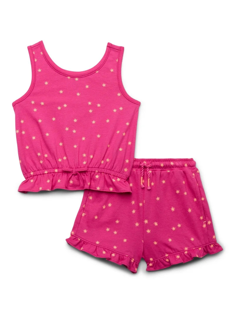 Wonder Nation Printed Ruffled Hem Tank and Shorts Set, Sizes 12M-5T | Walmart (US)