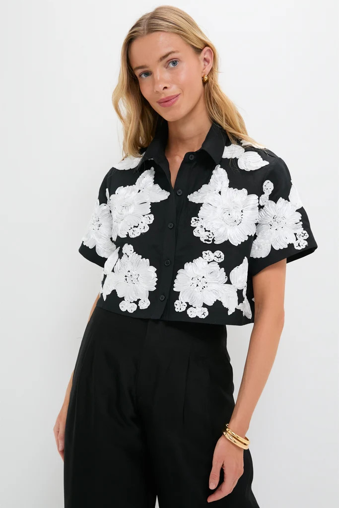 Black Multi Callie Camp Shirt | Tuckernuck (US)