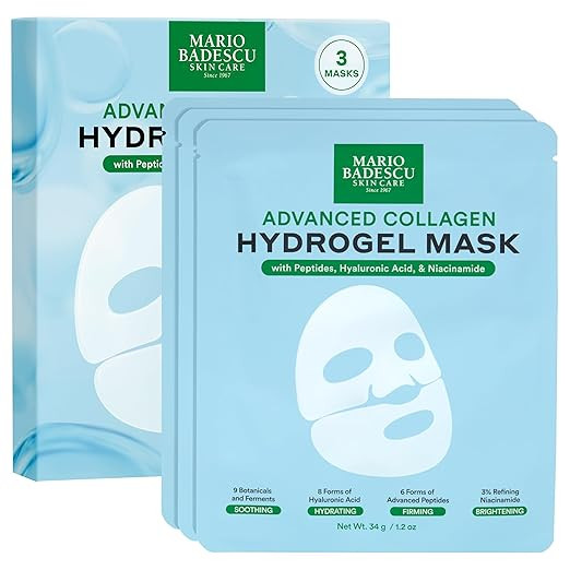 Mario Badescu Advanced Collagen Hydrogel Mask Set of 3 | Face Mask with Peptides, Hyaluronic Acid... | Amazon (US)