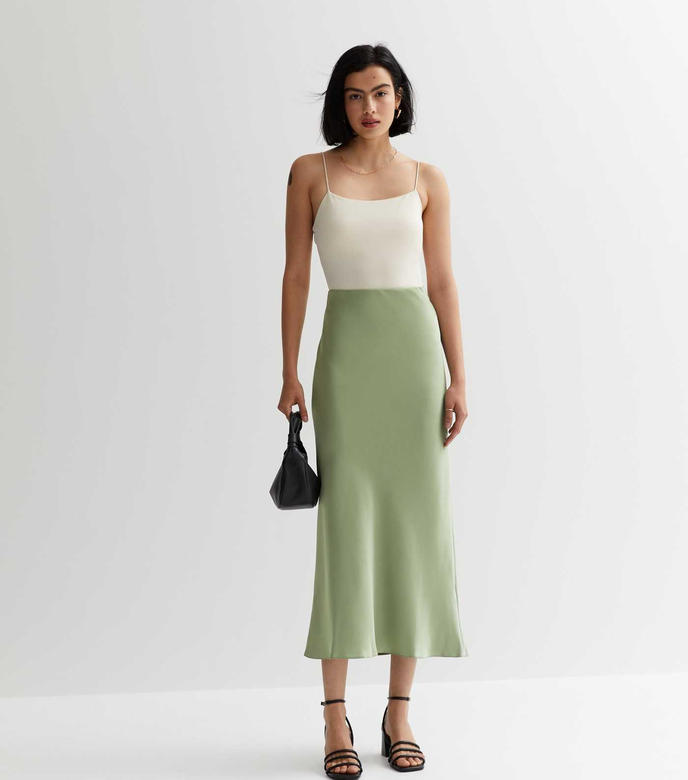 Olive Satin Midaxi Skirt | New Look | New Look (UK)