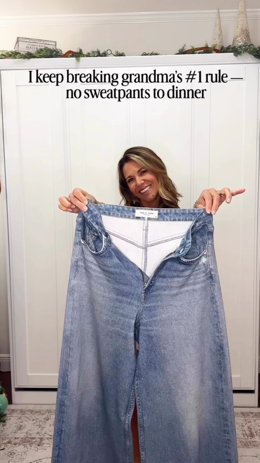 The BEST sweatpants ever!!! Wear them to dinner, girls night and beyond as the denim print is so lifelike everyone will be asking you where your jeans are from!! On sale today too 

#LTKootd #LTKOver40 #LTKSaleAlert