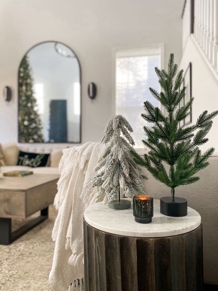 These $10 tabletop trees from #target are ADORABLE! 😍 my favorite year-round fringe detail throw blanket and all-time favorite candle also from #targethome linked here. The candle and blanket would make a gorgeous & affordable gift under $35! 

#christmastree #minitree #fauxtree #holidaycandle #candle #pinecandle #christmascandle #throwblanket #neutralhome #holidaydecor #christmasdecor 

#LTKHoliday #LTKhome #LTKGiftGuide