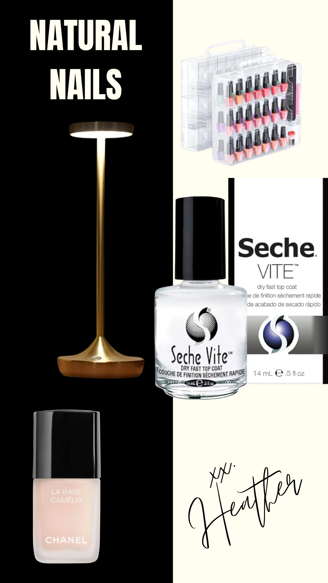 Back to my healthy nail routine! 💅✨ Sticking to the basics with my must-haves: an overhead lamp for perfect lighting, a strengthening base coat, a fast-dry topcoat for efficiency, and an organizer to keep everything neat. Keeping it simple but effective! Shop my essentials here. #NailCare #HealthyNails #LTKBeauty 

 #LTKHome #LTKTravel
