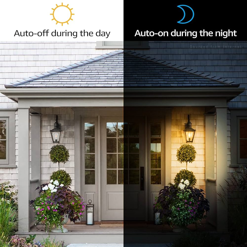 TORCHSTAR Dusk to Dawn Light Bulbs, ST64 Edison LED Bulb, Auto On/Off, 7W Equivalent 75W, 800lm, ... | Amazon (US)