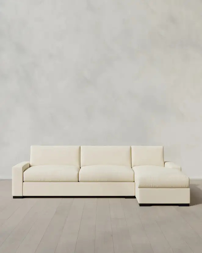 Sierra Curved Arm Chaise Sectional in Performance Velvet | Quince