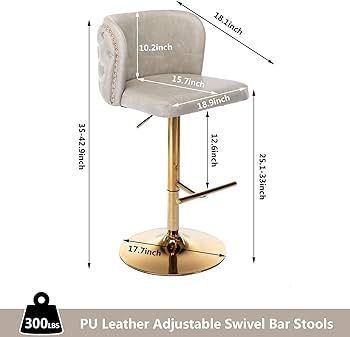 Betoko PU Swivel Counter Height Stools Set of 2 Faux Leather Upholstered Bar Stool Adjustable Bar... | Amazon (US)