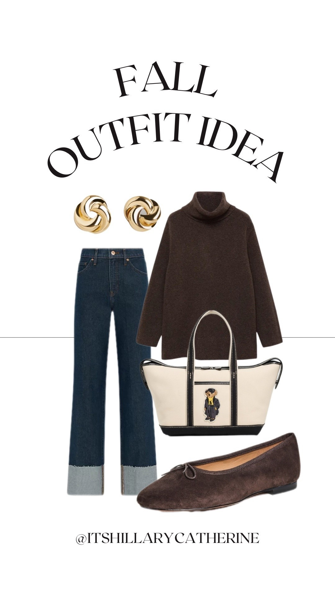 Fall outfit idea, cuff jeans from express, gold knot earrings, Ralph Lauren tote bag, velvet brown ballet flats, fall outfit, thanksgiving outfit, cozy fall outfit, oversized sweater

#LTKWorkwear #LTKHoliday #LTKSeasonal