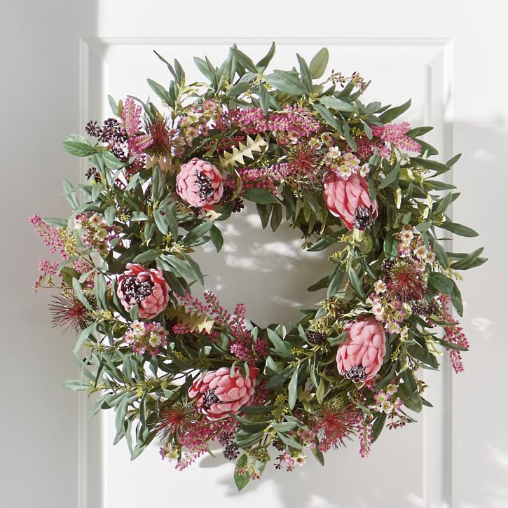 Vibrant Protea Wreath, 26" | Grandin Road | Grandin Road