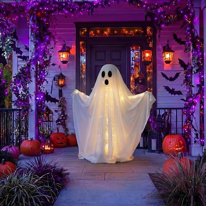 Soulchen Halloween Ghost Outdoor Decoration DIY Kit 53 Inch Light up LED Stripe Standing Decor Sp... | Amazon (US)