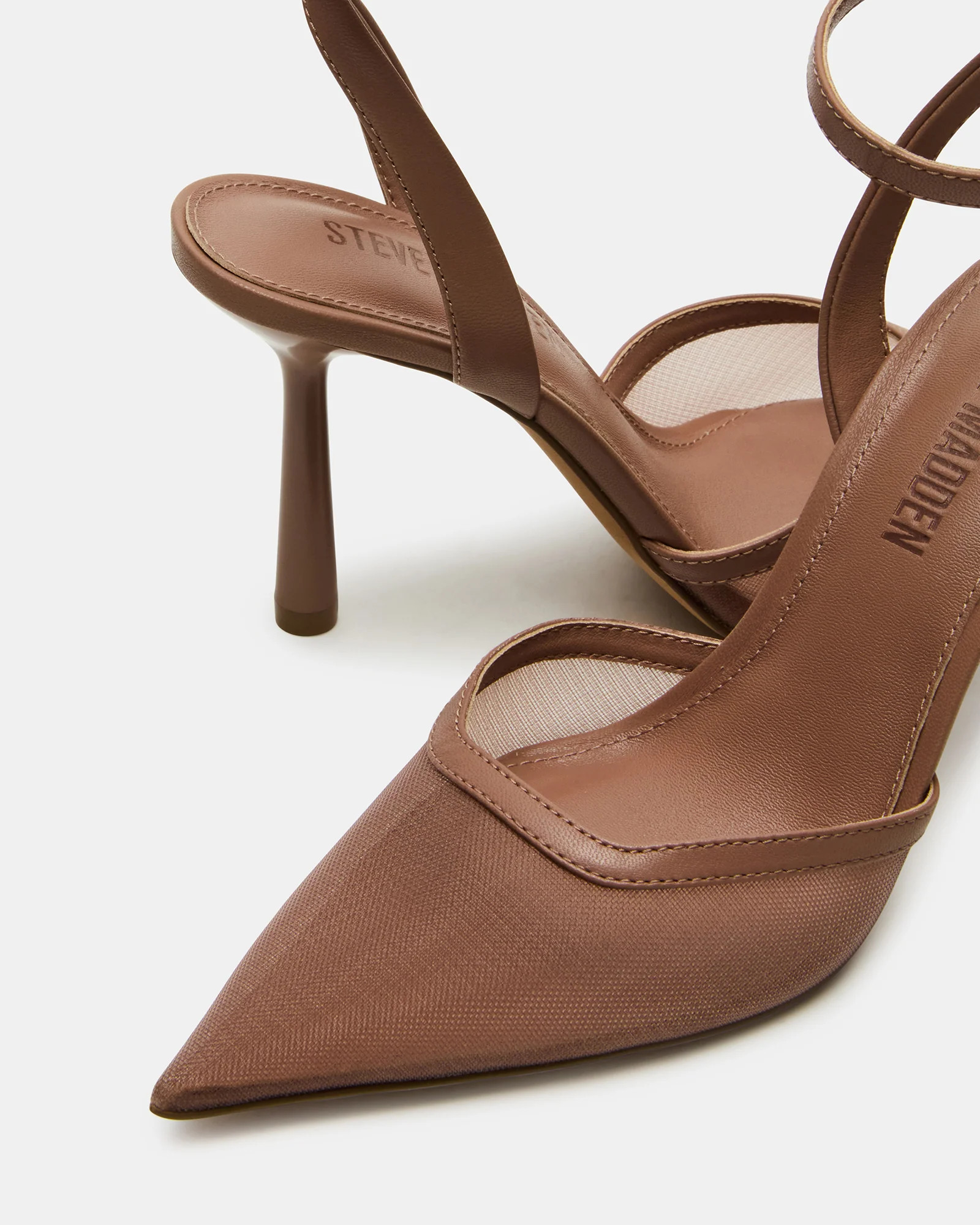 ALLIANCE Mesh Mocha Pointed-Toe Pump Women's Heel | Steve Madden (US)