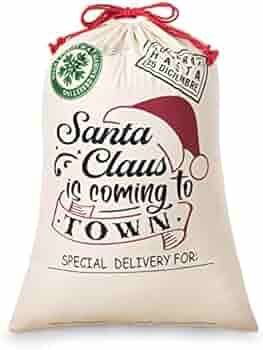 HBlife Canvas Santa Sack, 19.7 X 27.6 Inch Large Santa Bags for Gifts, Personalized Christmas Sac... | Amazon (US)