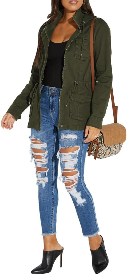 Jackets for Women Casual Long Sleeve Stylish Coats Full Zip Up | Amazon (US)