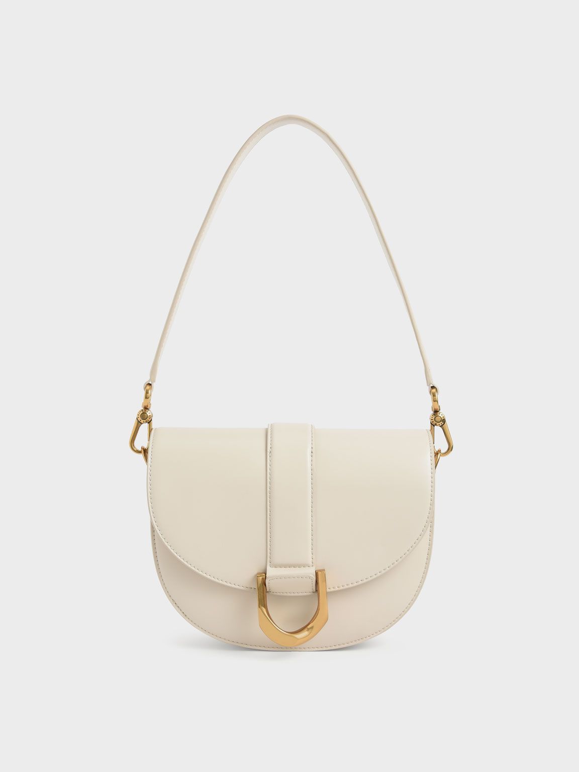 Cream Gabine Saddle Bag | CHARLES &amp; KEITH | Charles & Keith US