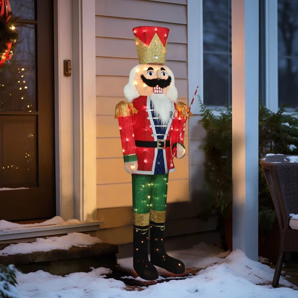 Gutierrez 5 ft Warm White Lighted Soldier Nutcracker Holiday Yard Decoration Lighted Display | Wayfair North America