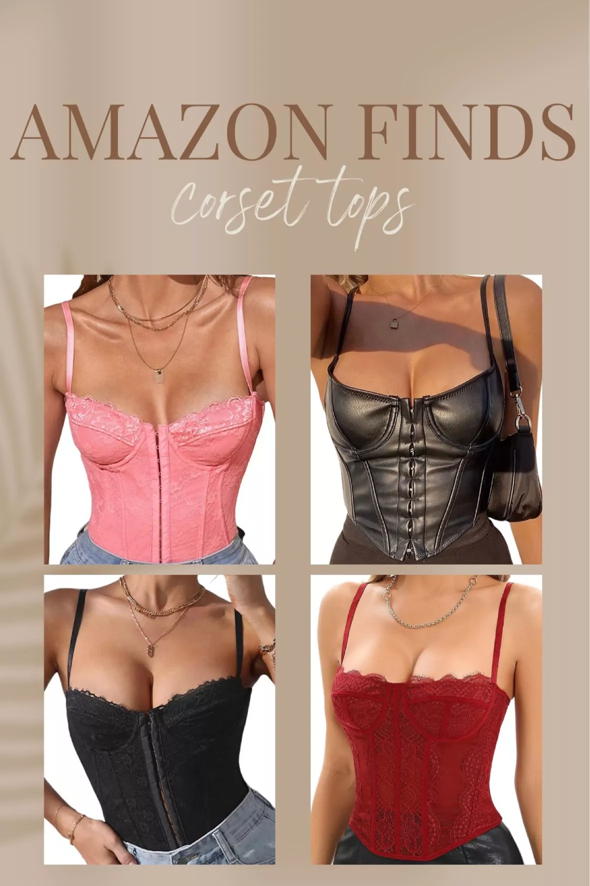 Tops, Pink Lace Sexy Bustier Corset Top Sleeveless Cami Bodycon Boned  Party Top