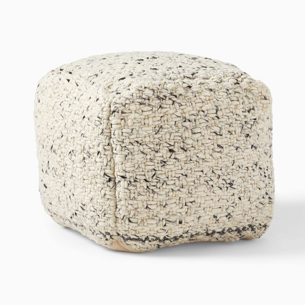 Marled Texture Chunky Pouf | West Elm (US)