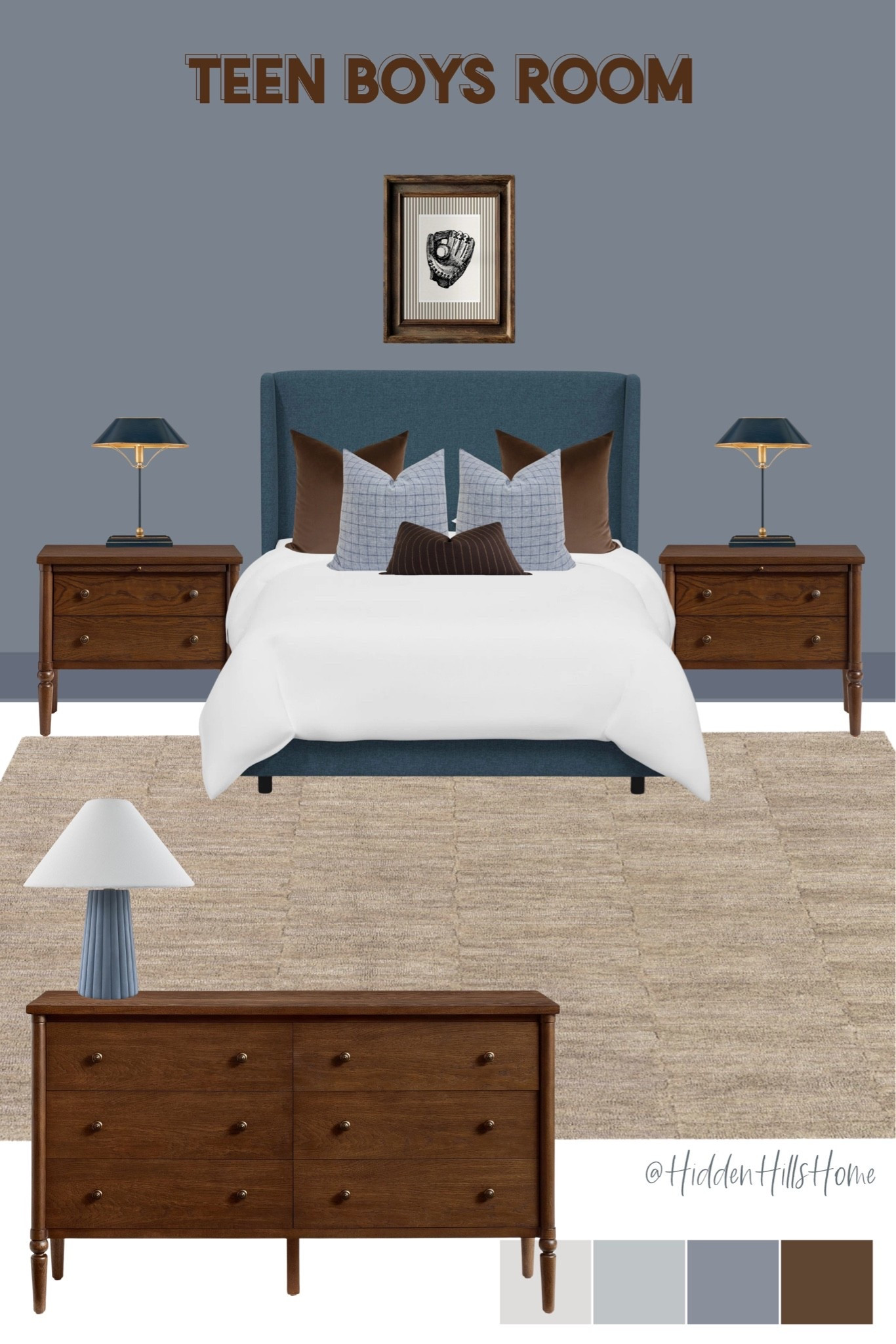 Boys bedroom decor, teen boys room design, boys bedroom mood board, home decor ideas, home inspiration, masculine bedroom, blue and brown boys room inspiration

Wall color is SW Storm Cloud

#LTKHome #LTKSaleAlert #LTKMens
