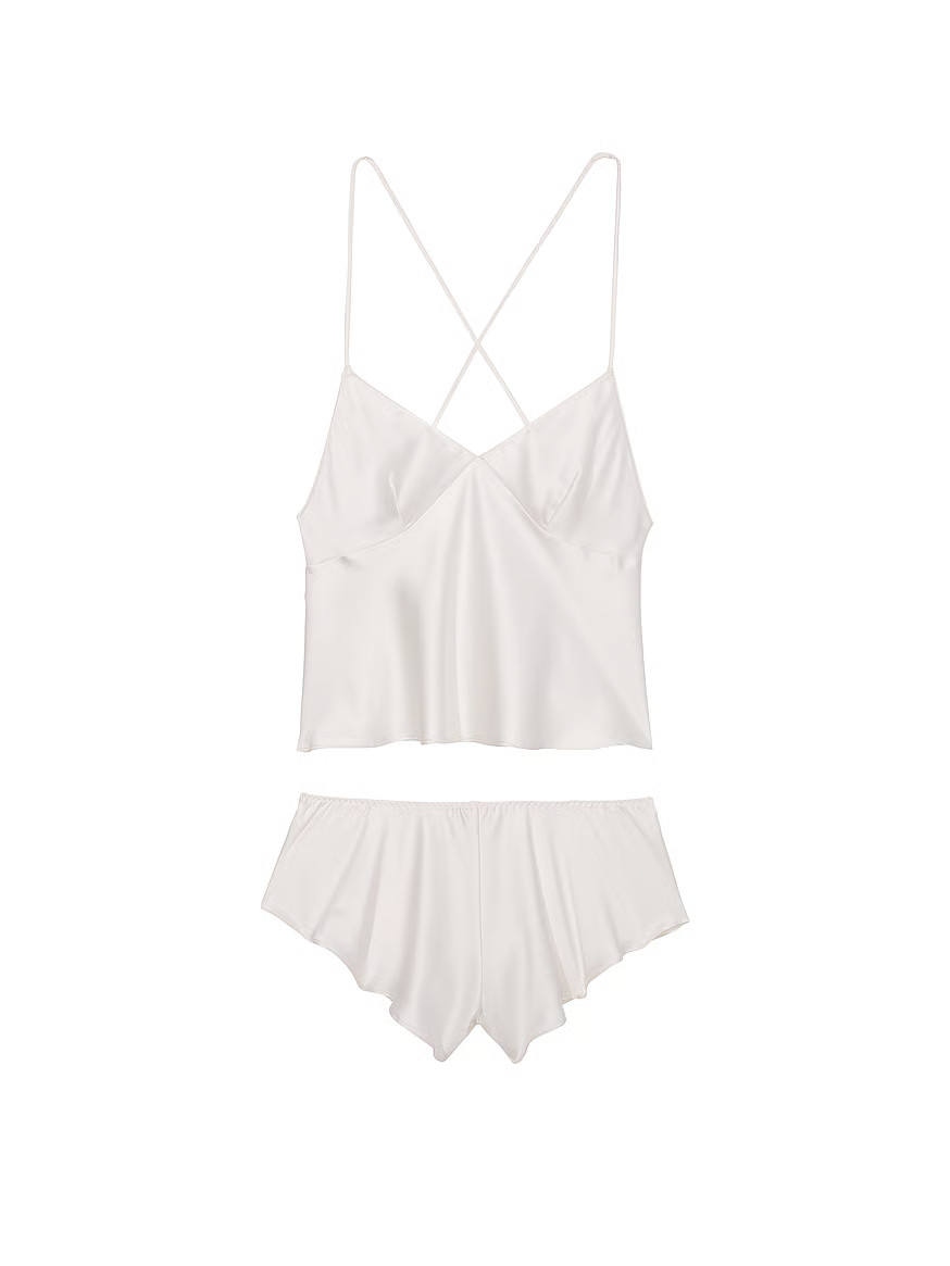 Buy Satin Open-Back Cami & Shorts Set, Coconut White - Order Cami Sets online - Victoria's Secret... | Victoria's Secret (US / CA )