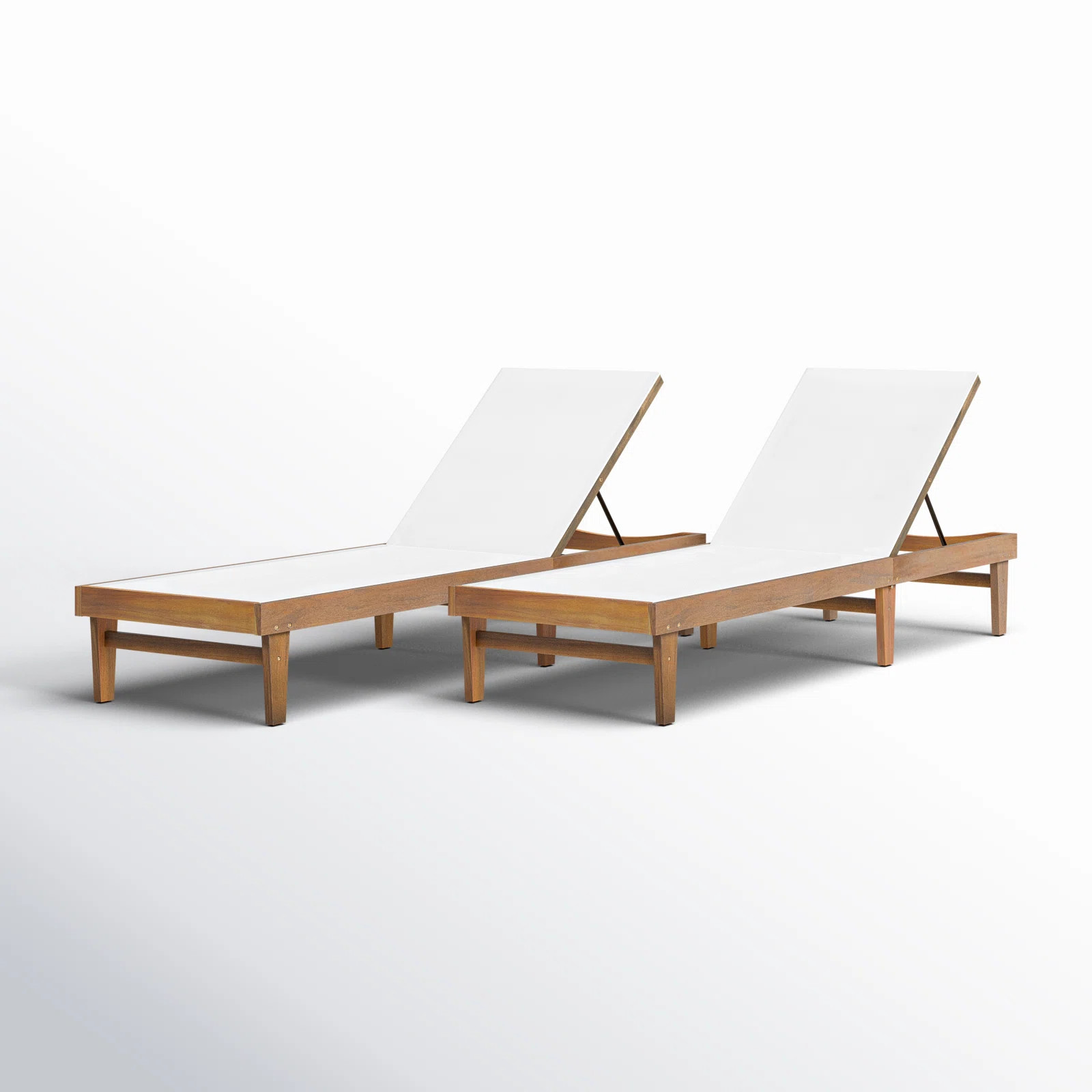 Scheiner 24'' Outdoor Acacia Chaise Lounge (Set of 2) | Wayfair North America