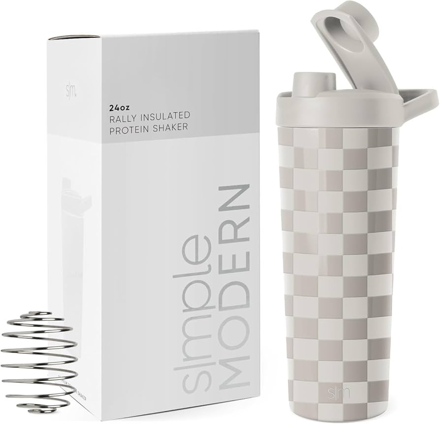 Simple Modern Stainless Steel Shaker Bottle with Ball 24oz | Metal Insulated Cup for Protein Mixe... | Amazon (US)