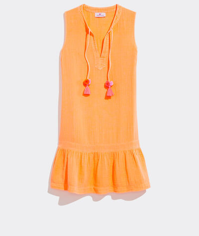 Seastitch Double Gauze Tassel Cover-Up | vineyard vines