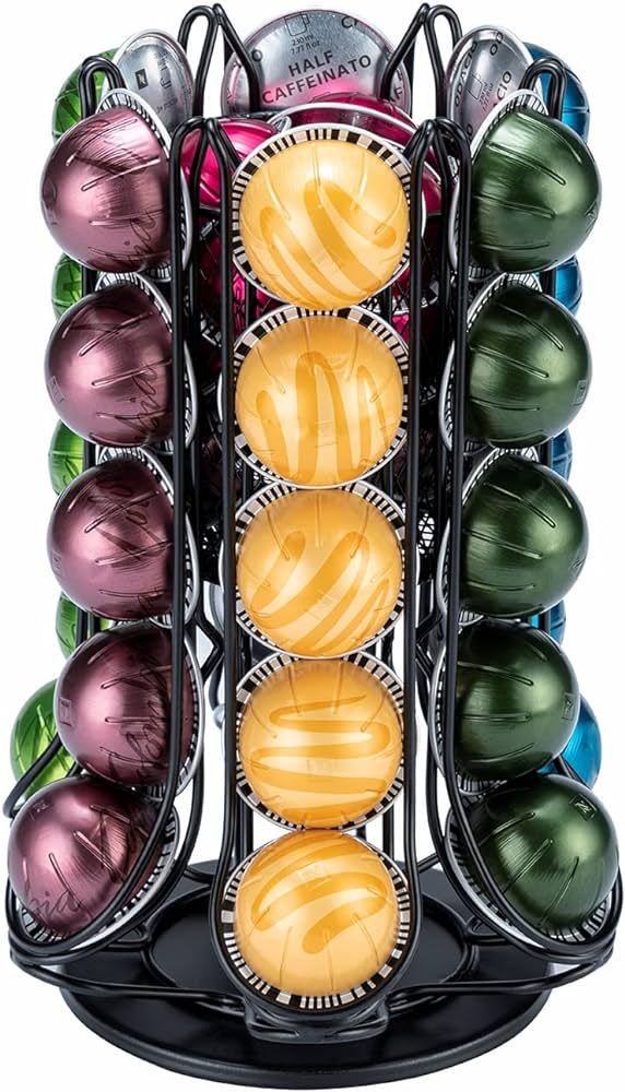 Flagship for Nespresso Pod Holder Coffee Pod Carousel for Vertuo Pod Storage with Extra Basket 36... | Amazon (US)