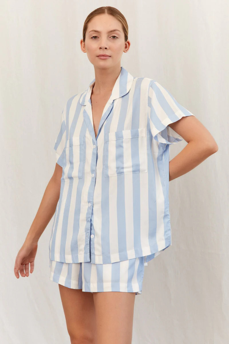 Abigail Sleep Set - Stripe - Blue | Piyama